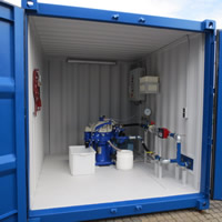 diesel fuel separator cleaning facility in a 10 feet container 